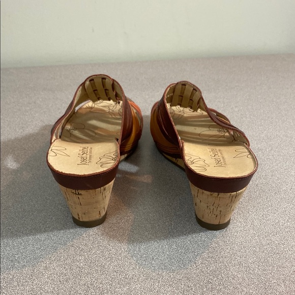 Josef Seibel Women's Brown and Orange Wedge Sandals - Picture 5 of 10